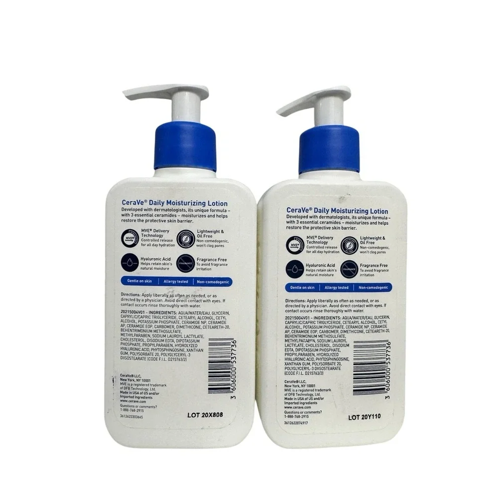 CeraVe Daily Moisturizing Lotion Normal to Dry Skin 8 Fl Oz Lot of 2